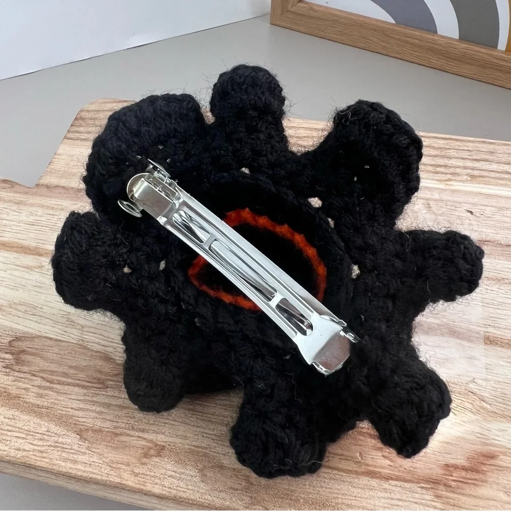 Handmade Crochet Witches Hat Hair Barrette Halloween